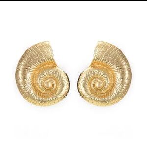 Gold Stainless snail Statement Earrings